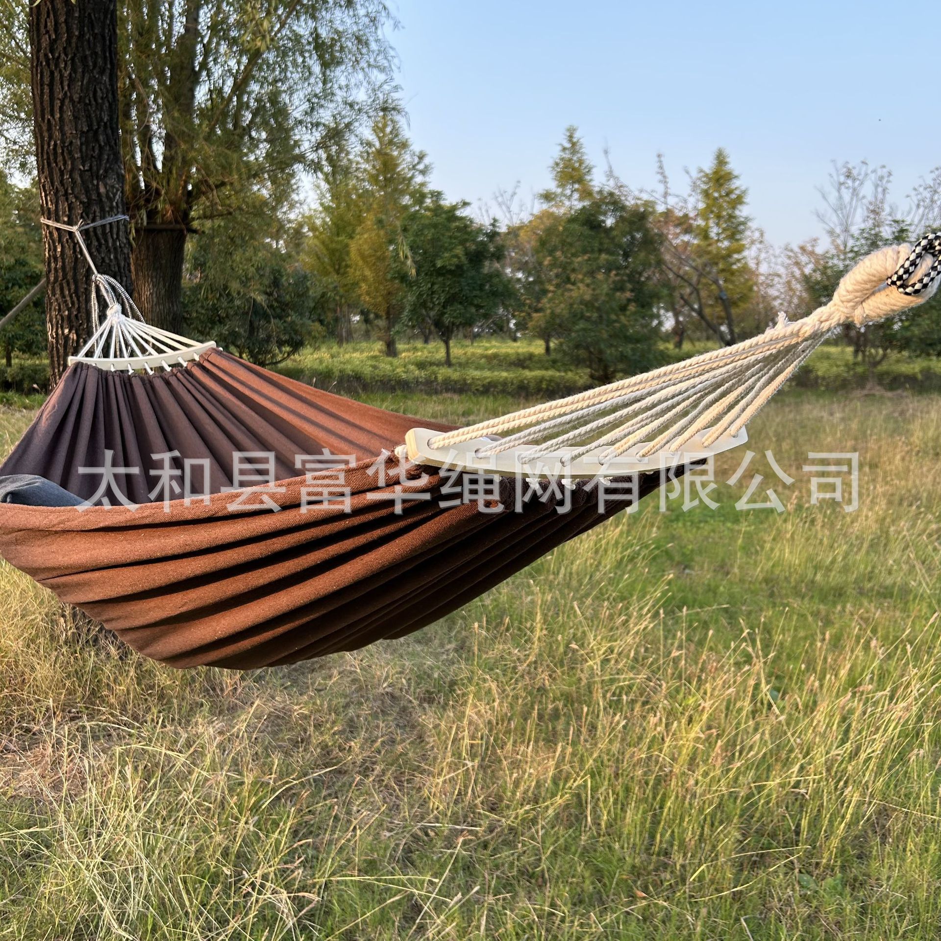 Fuente de la fábrica de lona blanca hamaca al aire libre al por mayor color sólido 2 M Individual Doble hamaca al aire libre orden de comercio exterior