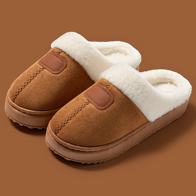 Cotton Slippers for Women in Winter, Indoor Wear, Fluffy Snow, Fluffy Non-Slip Thick-Soled Cotton Slippers for Outer Wear, Warm Winter Women's Shoes