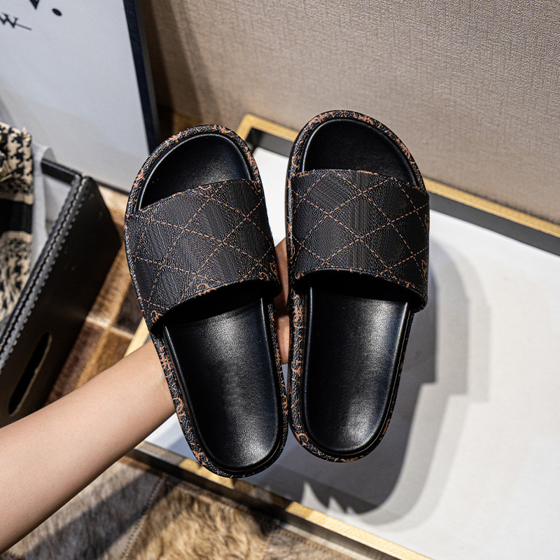 Ciabatte da donna con suola spessa di grandi dimensioni 2024 nuovi sandali con plateau One Word Ciabatte per ragazze_voghion.com