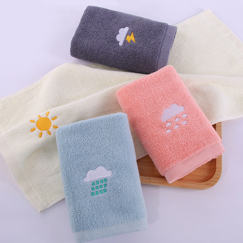 Children's towels 100% cotton wholesale thickened household absorbent cute embroidered children's face towels 100% cotton wholesale children's towels