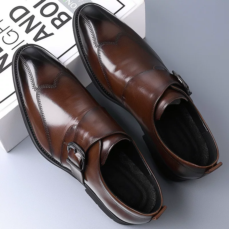 Мужские повседневные кожаные ботинки Melden, пряжка monk strap с вышивкой, размеры 38–48