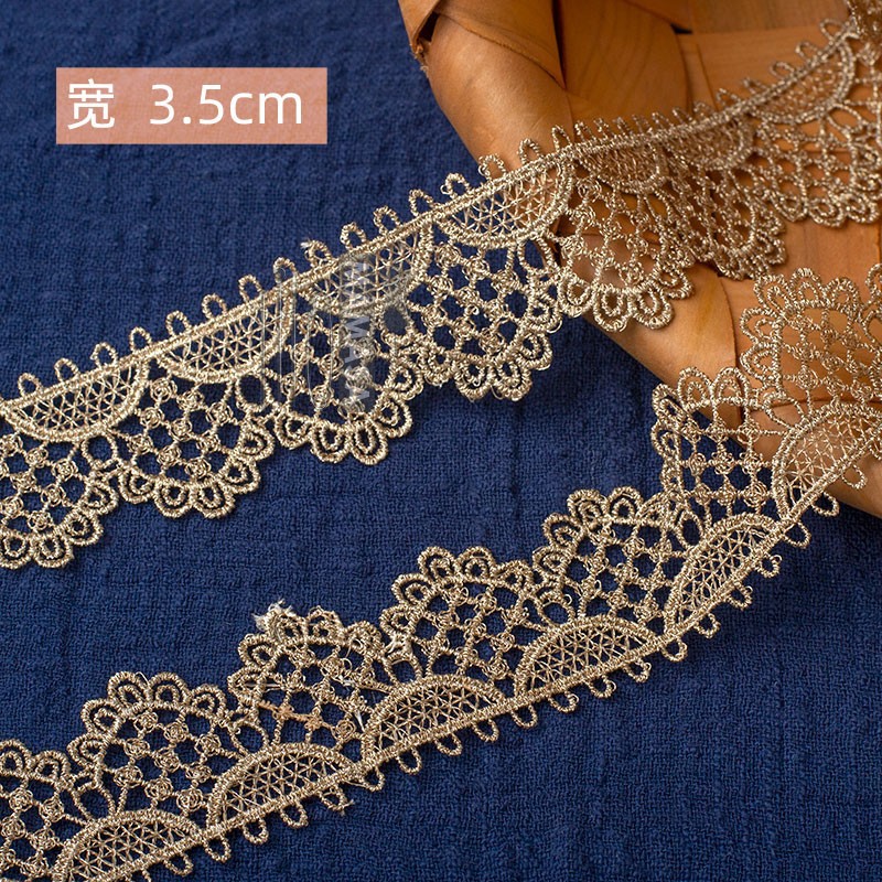 hilo de oro bordado soluble en agua rosa oro encaje encaje DIY ropa hecha a mano lolita accesorios fabricantes al por mayor