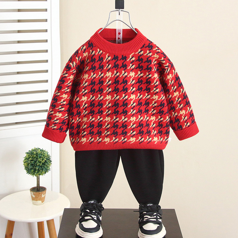6949 Suéter grueso de otoño e invierno para niños Suéter de estilo occidental para niños 2024 Nuevo suéter Ropa de invierno para bebés Ropa de Año Nuevo image 7