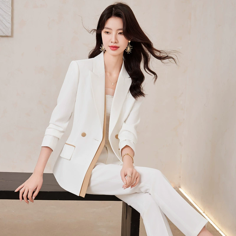 Оптовая цена бесплатная доставка Белый костюм костюм для женщин с уменьшением возраста моды