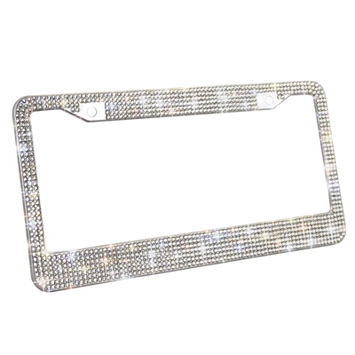 Amazon Us License Plate Frame Diamond License plate holder/license plate holder - xc-w014-steel-rhinestone-white-diamond