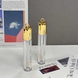 2.5ml金盖带挂环细圆管便携唇釉小样唇釉包材源头厂家可印logo