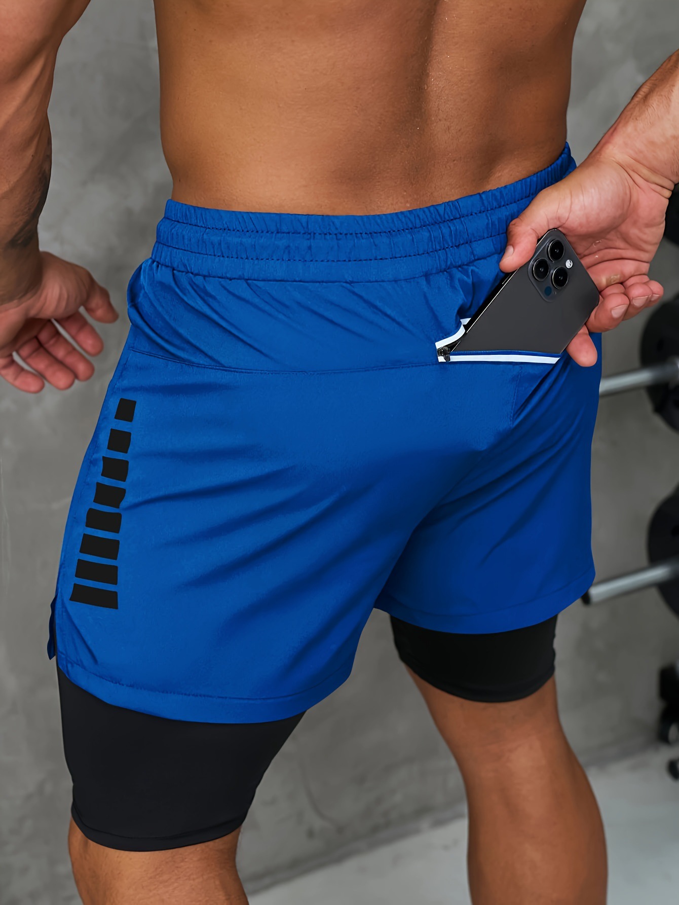 Men's Clothing Athletic Pants Casual Outdoor Breathable Multi Pocket Double Layer Shorts Muscular Design_viptrois.com