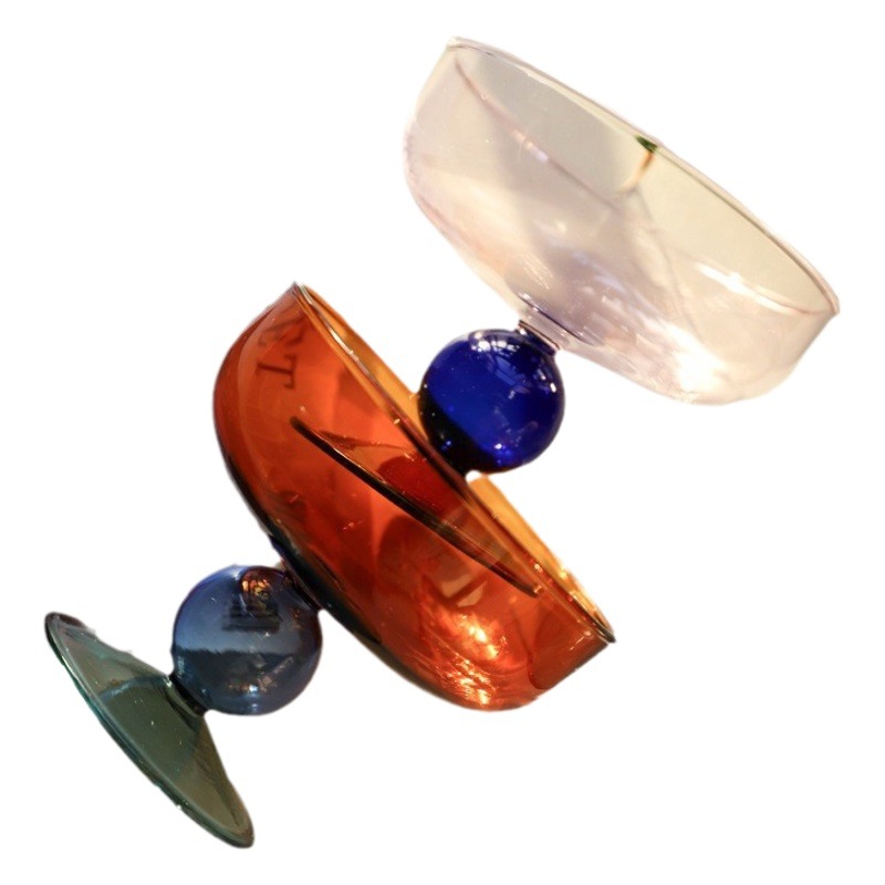 Tazón de vidrio multicolor estilo ins, para ensalada de frutas, sopa, vajilla, adulto/bebé, resistente a altas temperaturas