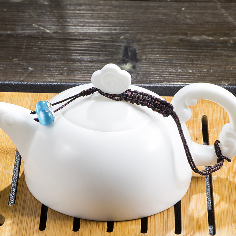 Juego de tetera original tejida a mano tetera de arcilla púrpura juego de té de kung fu ceremonia del té taza de té a juego cero resistente a la caída