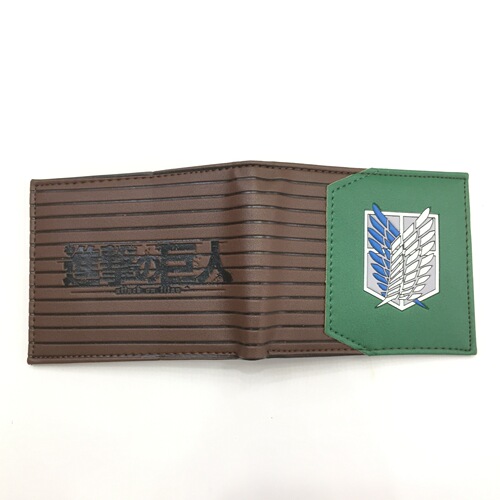 Attack on Titan Wallet Short Folding Mikasa Levi Survey Corps Wings of Freedom Leather Wallet Coin Purse