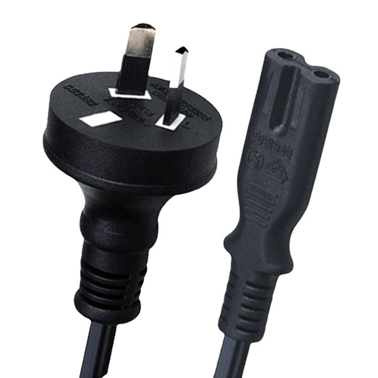 1.5米澳规八字尾插头线澳大利亚2插8尾连接线二孔电源线IRAM 两芯