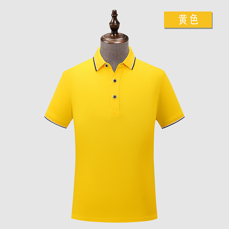 200g 40 unids sensación fresca transpirable no deformación verano solapa manga corta de hielo seda Polo camiseta herramientas impresión personalizada