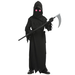 ハロウィーン子供恐怖赤目死神服装鎌怪鬼暗黒使者幽霊が服セットを演じる