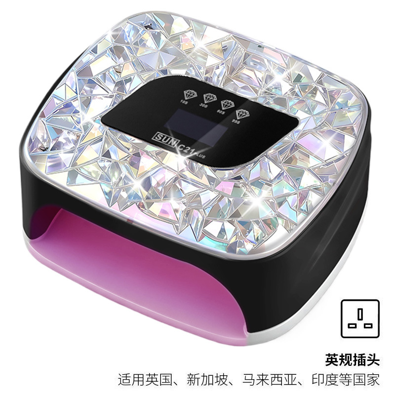 Lámpara de manicura de almacenamiento de doble fuente de luz inteligente de manicura de secado rápido UV doble fuente de luz de diamante de manicura de luz de larga duración