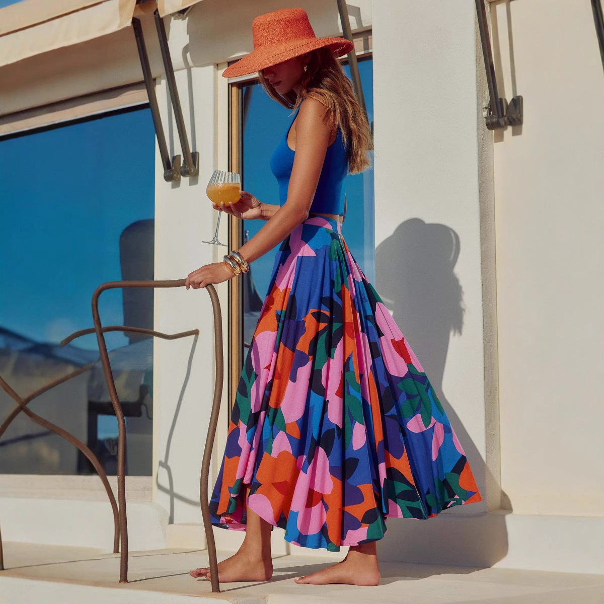 25 Euro Women's Fashion Spring/Summer New Cross-Border Casual Printed Bohemian Mid-Length Skirt For Women_ecoleips.com