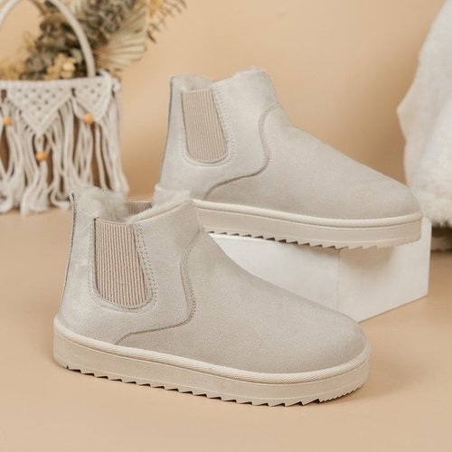 Plus Size Women's Fleece Lined Warm Snow Boots with European and American Style, Slip-On Round Toe Fashion Boots with Elasticated Upper