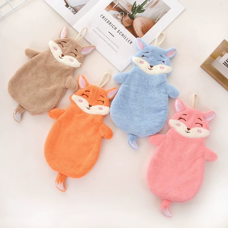Новые маленькие детские towels с милым картоном лисёнка можно повесить на кухне и в ванной, впитывающие и быстро сохнущие полотенца для рук, опт