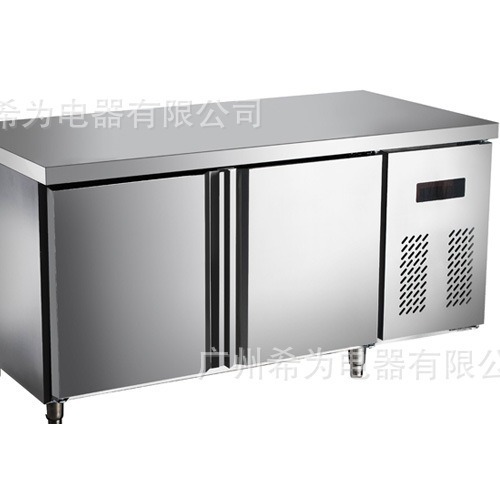商用厨房卧式冷冻柜带靠背工作台平台双门三门冷冻柜