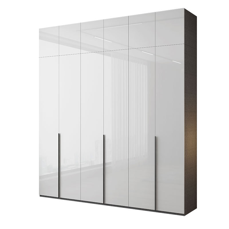 Modern simple wardrobe flat door storage wardrobe with dressing table storage rack side cabinet bedroom wardrobe home installation