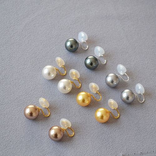 Fever-style Korean elegant high-luster round imitation Sichuan pearl mosquito coil earring clips, no ear piercing can be worn