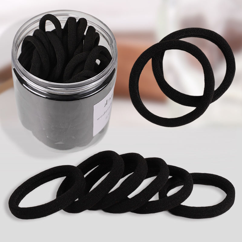 Cuerdas de cabeza sin costura, alta elasticidad, cabello duradero, anillo de cabello para adultos, cola de caballo negra, cubierta de cuero cabelludo para el cabello