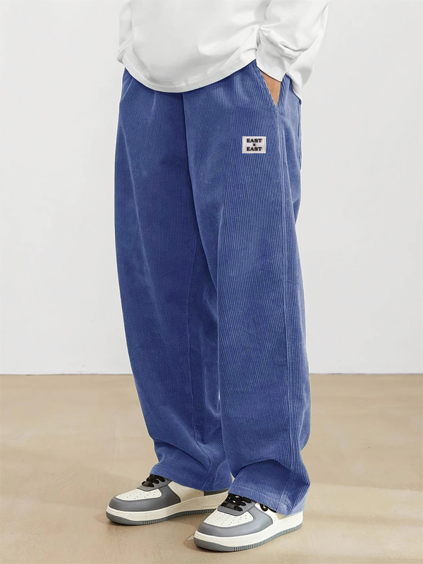 メンズルーズワイドレッグパンツ、カジュアルパンツ、メンズ日本製無地シンプルトレンドブランドアメリカンレトロカジュアルパンツ|undefined
