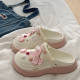 Seaside Wear Non-slip Deodorant Beach Eva Hole Shoes Fun Pink Girl Heartcore Sandals Women Summer