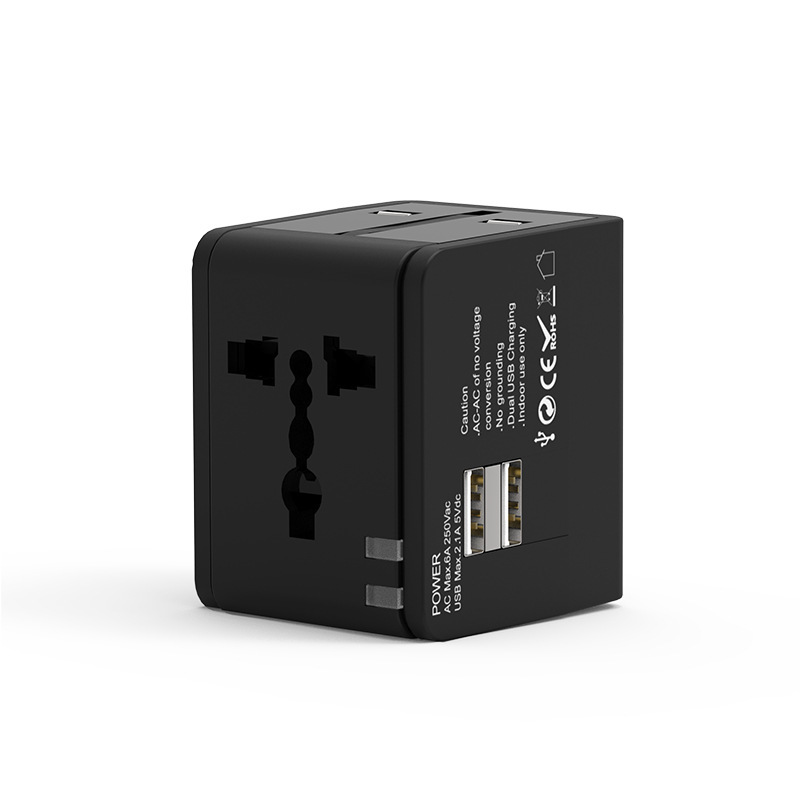 全球通用旅行转换插双USB2.1A多国旅游转换插头礼品插头|undefined