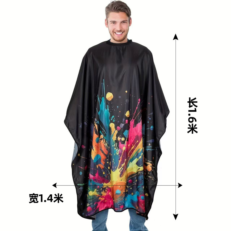 理发店发廊专用围布常规版卡通版喷绘板高档美发围布不易沾发印花|undefined