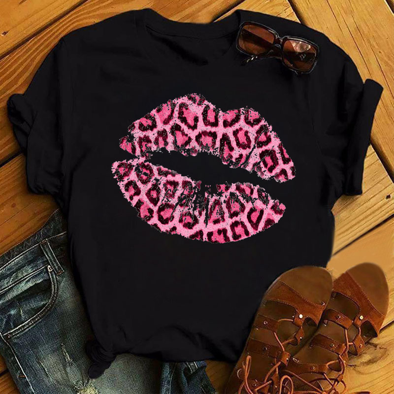 115g Weight Short Sleeve Sleeve Length Pullovers Placket Type Regular Sleeve Sleeve Type Wholesale Women'S Casual Mouth Short Sleeve Printing T-Shirts
