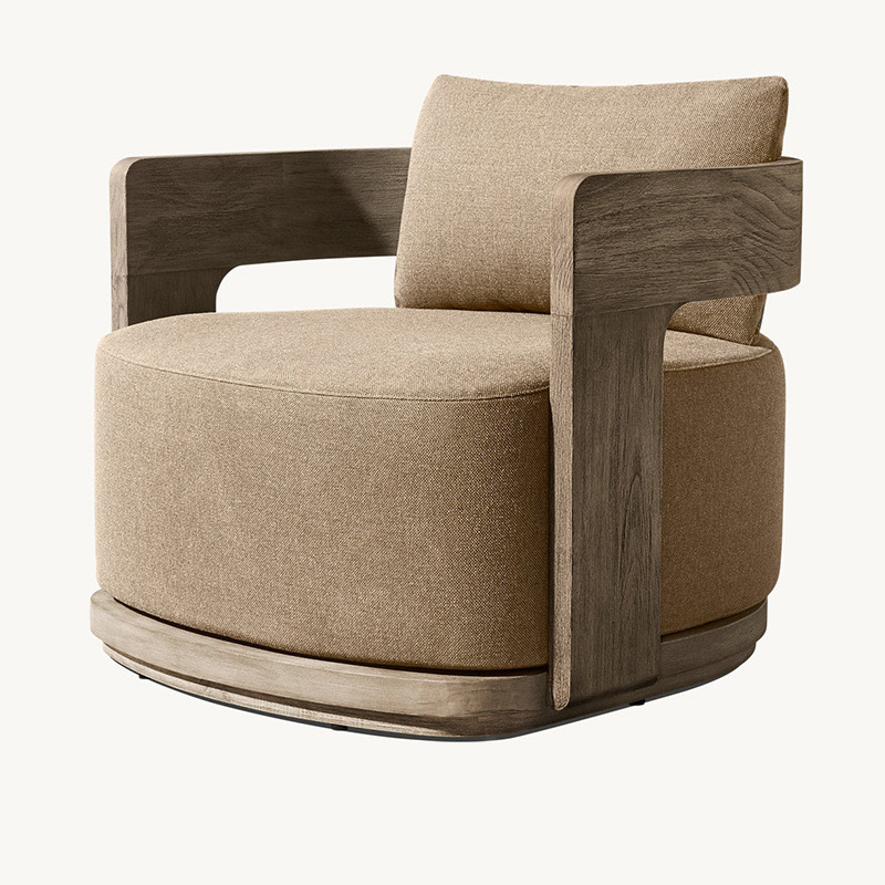 Sofá de madera maciza al aire libre patio villa balcón al aire libre ocio tronco de muebles combinación de teca nórdica sillón mesa de té