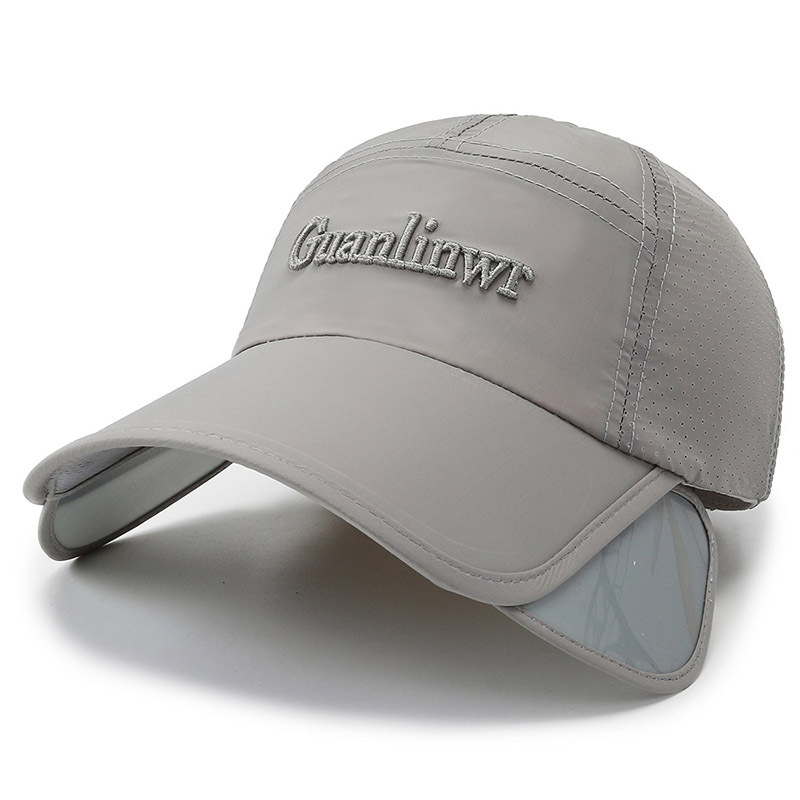 Cappello da uomo con tesa estesa regolabile, berretto estivo traspirante, berretto da baseball con protezione solare per la pesca da uomo_voghion.com