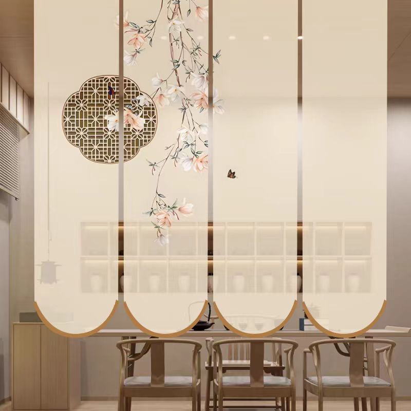 Nuevo estilo chino de madera sólida cortina rodante cortina colgante sala de té pantalla puerta de entrada de la sala de estar del hotel cortina rodante ascendente