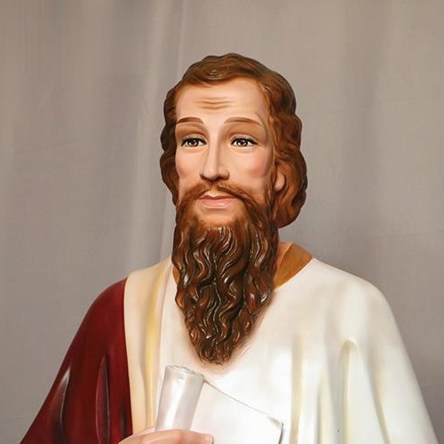 160cm St. Paul Ornamiento Mirando Estatuas de vidrio FRP Decoración de la iglesia