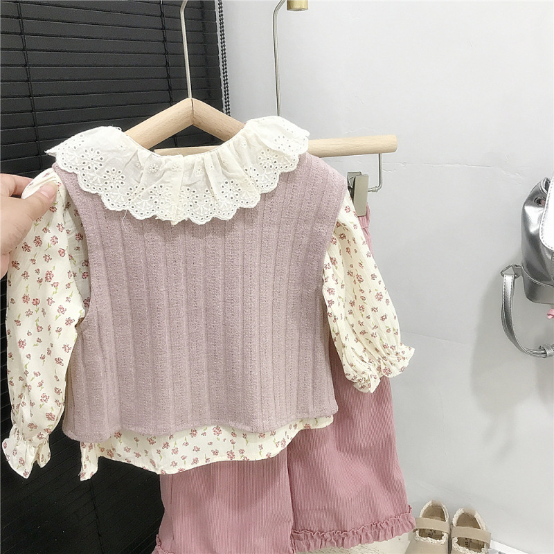 女童秋款碎花套装春秋季新款洋气宝宝早秋衣服儿童时髦三件套外贸|undefined