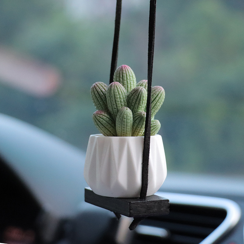 Cactus de resina transfronteriza carnoso colgantes de automóviles colgantes decorativos de espejos retrovisores de automóviles adornos de automóviles simples Oriente Medio