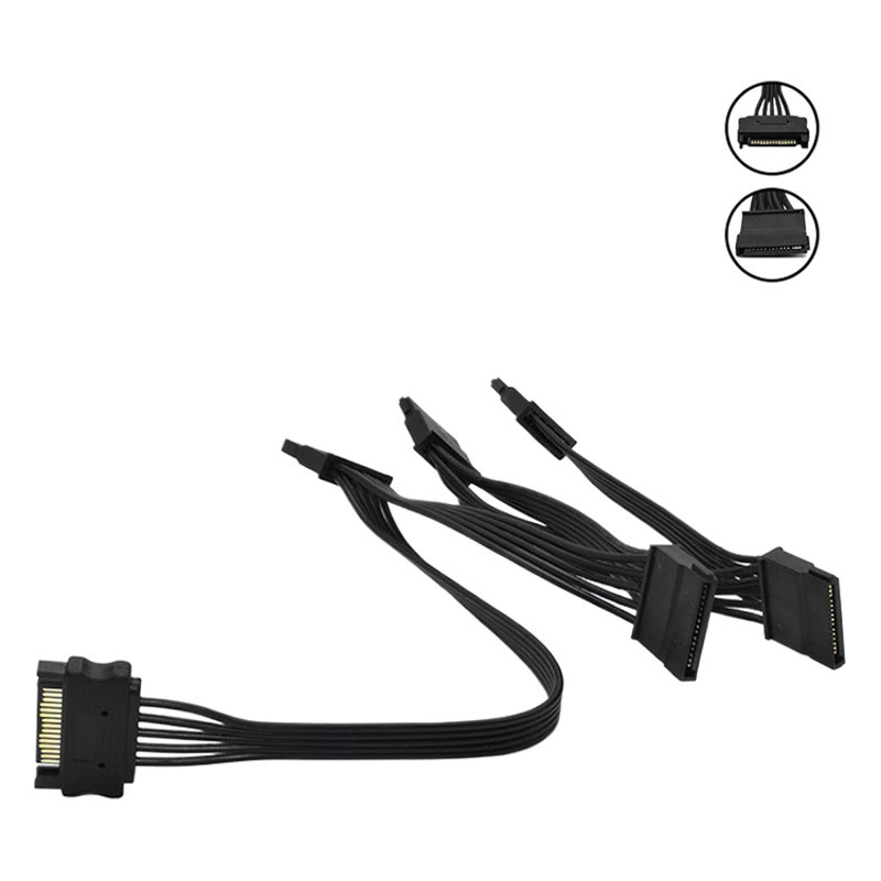 IDE большой 4P штекер к SATA кабель питания жесткого диска Удлинительный кабель гнездо 4PIN на 15PIN гнездо от одного до пяти