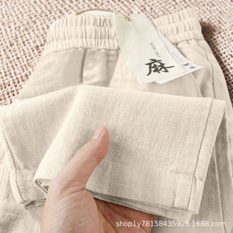 Pure Cotton Wide-Leg Pants for Women, 2025 Summer Wide-Leg Casual Long Pants, Fashionable and Versatile, Loose and Lightweight Cotton