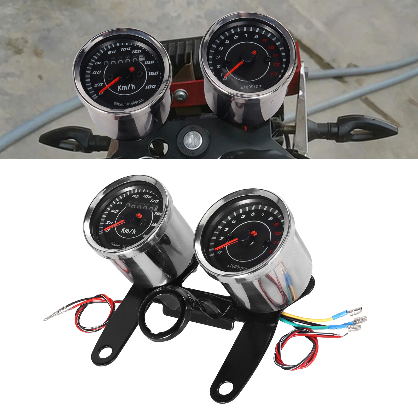 Supply of Motorcycle Modified Retro Small Instrument Panel Dual Odometer/Monkey Modified Odometer/Tachometer Bracket Set