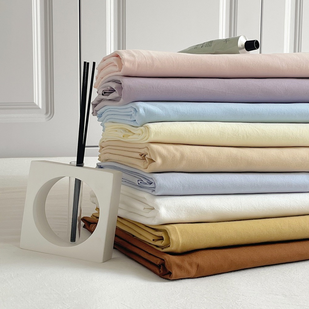 Ins-style bed sheet single piece summer solid color student dormitory double non-cotton pure cotton sheet set washable cotton three-piece set