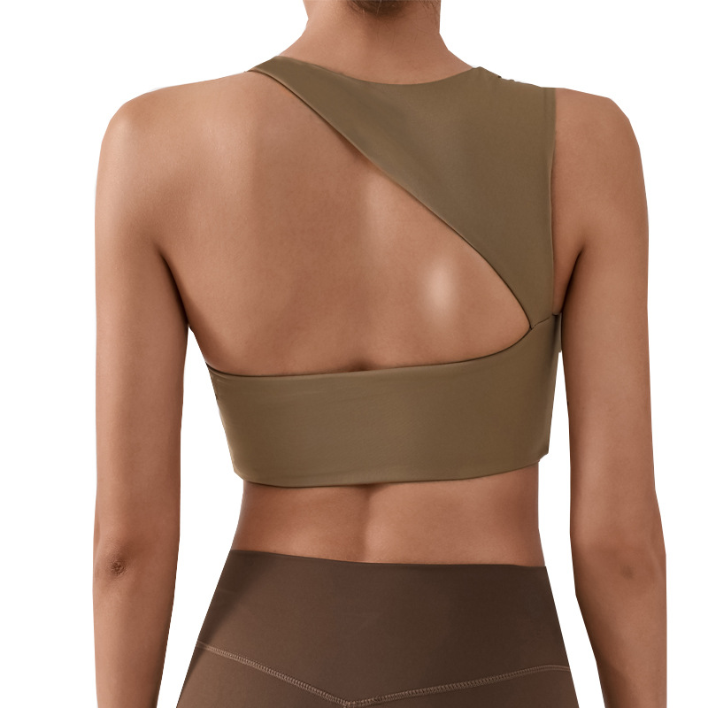 Yoga transfronteriza europea y americana, ropa interior deportiva para correr, ropa interior femenina desnuda, estilo chaleco, entrenamiento de fitness, sujetador, sujetador