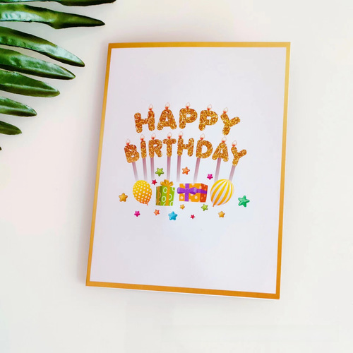 New HAPPY BIRTHDAY three-dimensional greeting card creative handmade hollow paper carving gift 3D birthday card wholesale