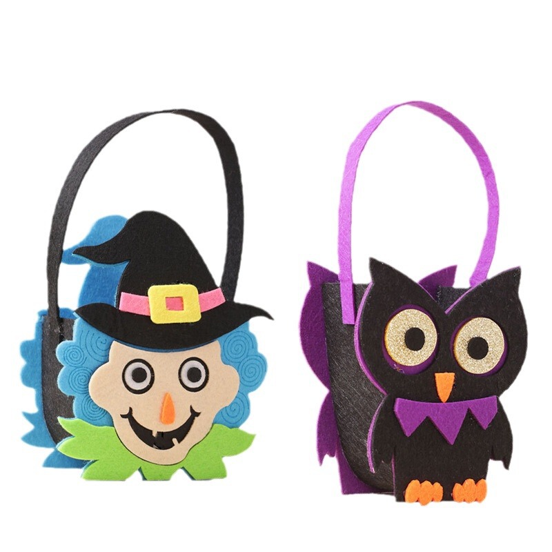 卸売りハロウィーンキャンディー袋子供パーティー立体手提げカボチャ袋鬼節装飾道具フェルト手提げ袋|undefined