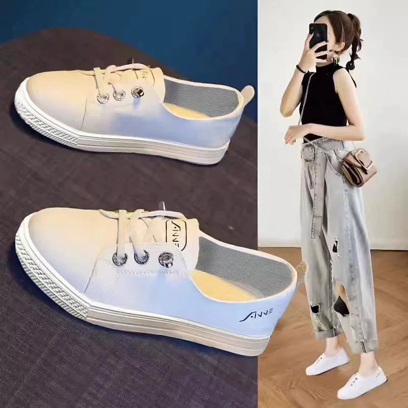 Весенние и осенние женские туфли маленькие белые туфли с плоским дном, удобные и дышащие легкие повседневные туфли женские плоские туфли
