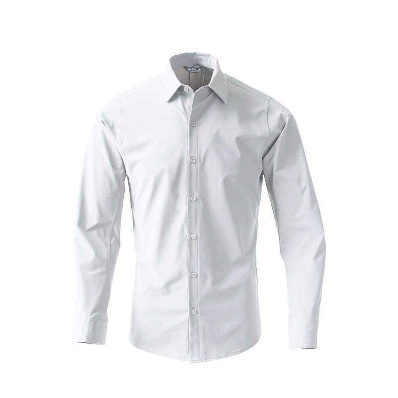 New Urban Functional 3D Cut Business Men's Outdoor Pure Color Casual Long-Sleeved Shirt Shirt Top