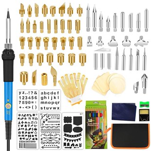 110Pcs Wood Burning Kitlcd Display Digital Wood Burner Kit Soldering Iron Set