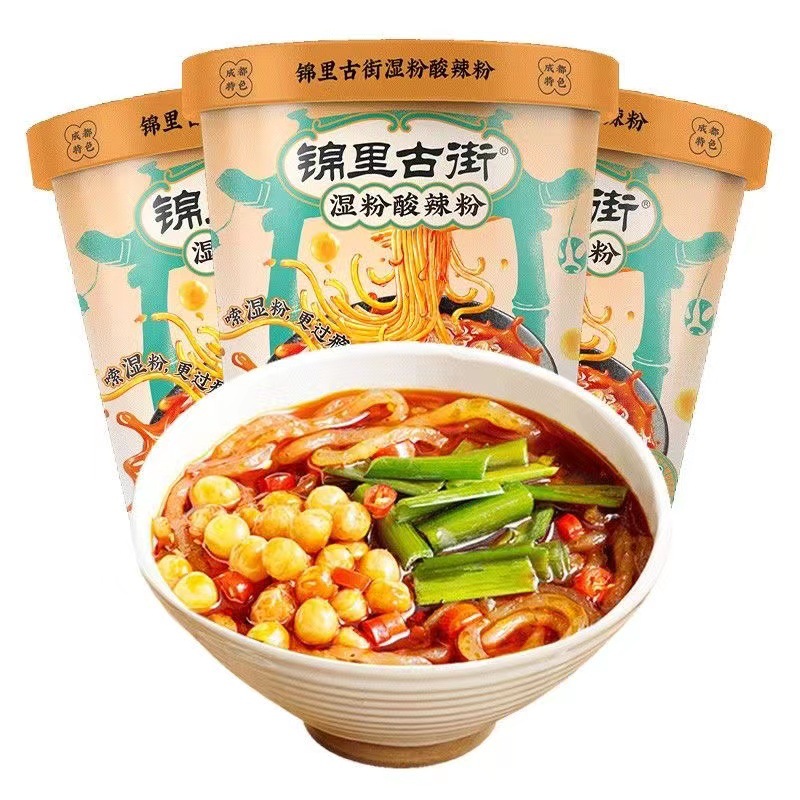 阿寛紅油麺皮1袋白家酸辣粉重慶小面甘口マッシュポテトインスタントラーメン麻辣米皮