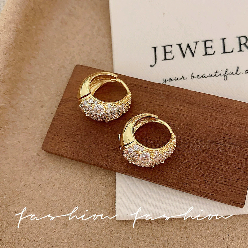 925 aguja de plata estilo de Hong Kong retro pendientes de metal pendientes de anillo liso geométrico de alto grado de las mujeres pendientes exagerados del viajero del todo-fósforo