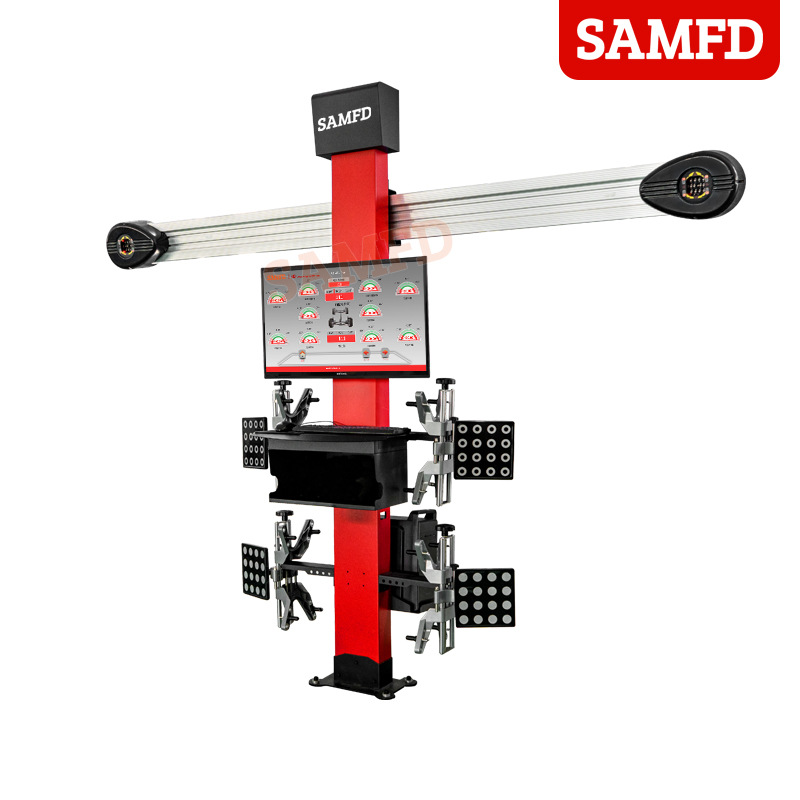 SAMFD coche de cuatro columnas elevador de neumáticos de vehículo elevador 3D cuatro ruedas localizador de 4 toneladas taller de reparación