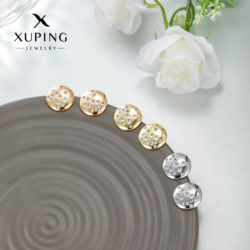 Xuping joyas europeas y estadounidenses transfronterizas INS estilo de moda aretes redondos aretes de aleación de aretes de geometría simple para mujeres